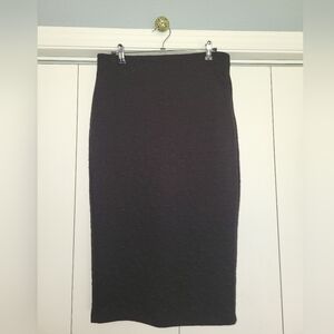 Black Textured Pencil Skirt - Women's Classic Style